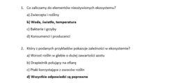 Test- ekologia i ochrona środowiska
