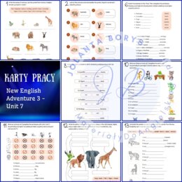 New English Adventure 3 – Unit 7: Lions eat meat – Karty pracy dla klasy 3