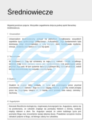 Średniowiecze – Najważniejsze Zagadnienia – Karty Pracy dla Maturzystów