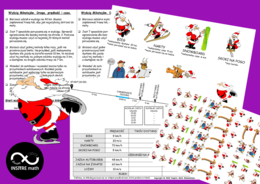 Matematyczne wyzwanie. Wyścig Mikołajów. Droga, prędkość i czas. Boże Narodzenie, Mikołajki.