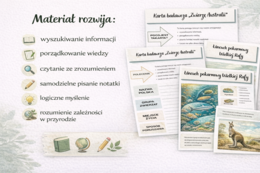 Karta badacza "Zwierzę Australii".  Łańcuch pokarmowy Wielkiej Rafy Koralowej.  Przystosowania do życia w suszy. [GEOGRAFIA]