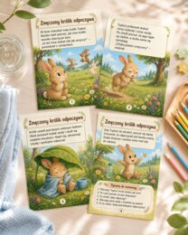 Zmęczony królik odpoczywa - historyjka o odpoczynku