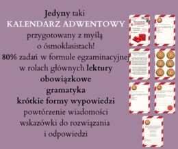Kalendarz adwentowy dla uczniów klas 7-8 (zadania do E8 z języka polskiego)