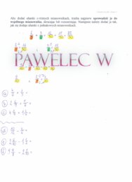 Dodawanie ułamków zwykłych o różnych mianownikach - plakat z wyjaśnieniem i przykładami