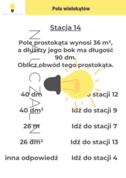 Stacje zadaniowe Pola figur klasy 5 - 6