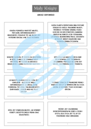 Mały Książę – Antoine de Saint-Exupéry Pytania i Odpowiedzi | karty do lektury