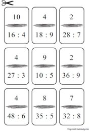 Domino - tabliczka mnożenia (dzielenie w zakresie 100)