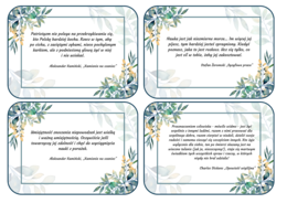 ZŁOTE MYŚLI z lektur szkolnych - fiszki - 48 szt. - CYTATY - lektury z kl. 7-8 - 2 wersje