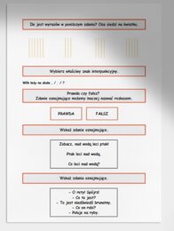 Zdania oznajmujące. Karta pracy. Sprawdzian