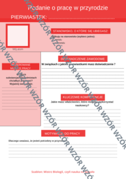 Podanie o pracę pierwiastka