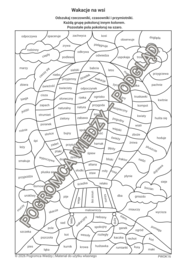 Wakacje na wsi - karta pracy + klucz odpowiedzi