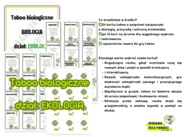 Taboo biologiczne - dział EKOLOGIA
