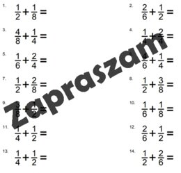 Dodawanie ułamków o różnych mianownikach