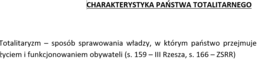 Charakterystyka państwa totalitarnego - karta  pracy