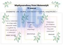 Dzień matematyki - "zrywki" z cytatami matematycznymi