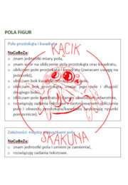 MATEMATYKA KL.5: NaCoBeZu (Zeszyt OK) - gotowe wklejki do zeszytu z możliwością zaznaczania przez uczniów poziomu zrozumienia danego zagadnienia