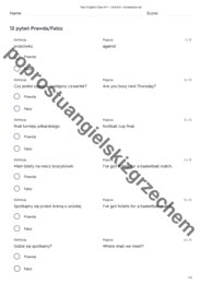 English Class A1+ - Unit 8 - testy