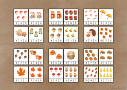 Jesienna zabawa klamerkowa - liczenie do 10