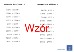 Dodawanie do miliona | matematyka | 26 kolumn