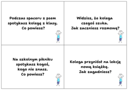 Trening Umiejętności Społecznych - karty reakcji.