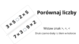 Porównywanie iloczynów – atrakcyjna karta pracy lub zabawa na dzień tabliczki mnożenia