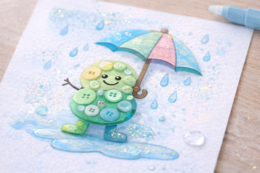 Deszczowe stworki z guzików