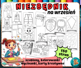 NIEZBĘDNIK NA WRZESIEŃ - SZABLONY, KOLOROWANKI, KARTY - DZIEŃ: KROPKI, CHŁOPAKA, JESIENI, LIŚCIA