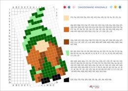 Kodowanka Krasnal 6, święta, mikołajki, Boże Narodzenie, zima, kodowanie, pixel art, ukryty obrazek, gnom
