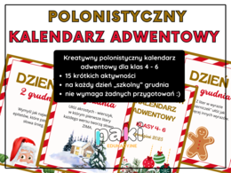🎄 Polonistyczny kalendarz adwentowy 2025 dla klas 4–6 🎄