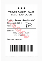 ⭐53 PARAGONY MATEMATYCZNE – BLACK FRIDAY EDITION (różne poziomy trudności / podwójne rabaty/ zamiast kartkówki)