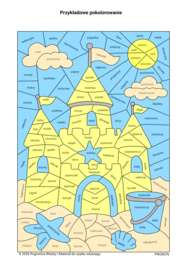 Zamek z piasku -  części mowy (rzeczowniki, czasowniki, przymiotniki)