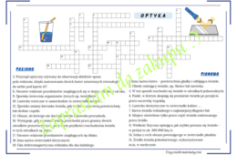 Krzyżówka - optyka, światło.