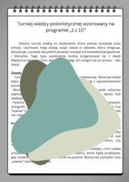 Turniej wiedzy polonistycznej wzorowany na programie "1 z 10"