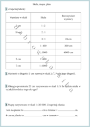 Skala, mapa, plan - karta pracy