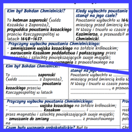 Powstanie kozackie na Ukrainie i wojna z Rosją – notatki i karta pracy