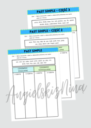 ZESTAW: Past Simple - Regular & Irregular Verbs - czasowniki nieregularne - tabelka - 3 karty pracy - ćwiczenia - do wydrukowania - .pdf