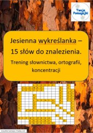 Jesienna wykreślanka- 15 słów, trening słownictwa, ortografii, koncentracji
