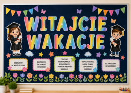Witajcie Wakacje! – Dekoracja Gazetki Szkolnej na Zakończenie Roku