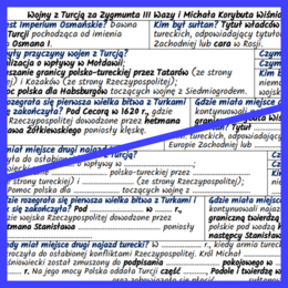 Wojny z Turcją za Zygmunta III Wazy i Michała Korybuta Wiśniowieckiego. Kryzys w Rzeczpospolitej – notatki i karta pracy