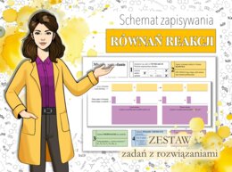 Klasa 7. Chemia. Zapisywanie równań reakcji chemicznych. Równania reakcji. ZESTAW. Karta pracy. Zadanie. Ćwiczenia. Stacje zadaniowe. Praca na lekcji.