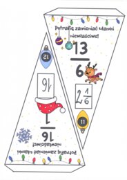 Ułamki niewłaściwe - ułamkowa girlanda świąteczna
