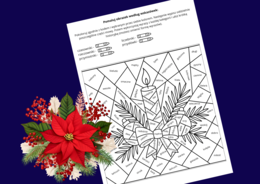 CZĘŚCI MOWY - Kolorowanka ze stroikiem bożonarodzeniowym – edukacyjna i świąteczna! Boże Narodzenie - GRAMATYKA - nauka o języku - klasy 4-8