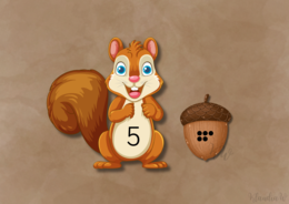 Liczenie do 10 - wiewiórki i żołędzie