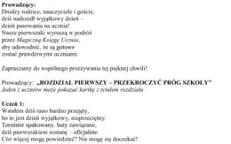 Pasowanie na ucznia - scenariusz uroczystości
