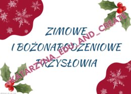 Zimowe i bożonarodzeniowe plakaty z przysłowiami