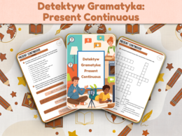 Detektyw Gramatyka: Present Continuous – Megapaczka 16 Zadań (Teoria + Klucz PDF)
