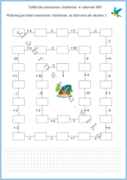 Mnożenie i dzielenie w zakresie 100 - wyspa skarbów