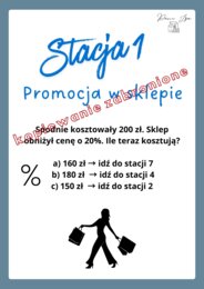 Procenty - Stacje zadaniowe Klasa 6-8