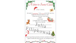 List do Świętego Mikołaja/ Boże Narodzenie/ Praca Domowa/ Christmas/ Warm-up/ Rozgrzewka/ Klasy 1-3/ A letter to Santa Claus/ SP 1-3