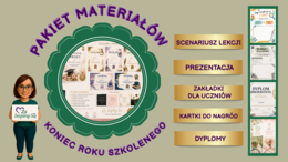 Zakończenie roku szkolnego dyplomy + zakładki + scenariusz lekcji | klasy IV–VIII